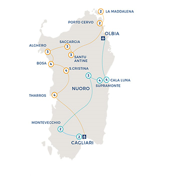 mappa tour sardegna